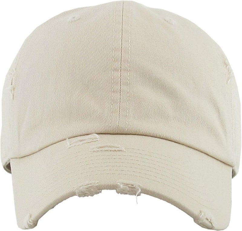 KBETHOS KBE-Vintage STN Vintage Washed Cotton Baseball Cap, Stone - Image 2